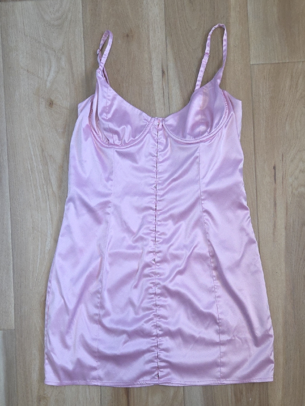 Lovers and friends, pink satin, mini corset dress Sz L